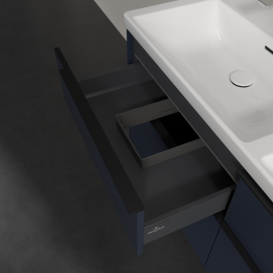 Тумба під раковину Villeroy & Boch Subway 3.0 127,2х57,6 см ДСП/алюміній морський синій/чорний вулкан C568L1VQ