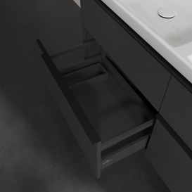 Тумба под раковину Villeroy & Boch Subway 3.0 127,2х57,6 см ДСП/алюминий графит/черный вулкан C568L1VR