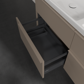 Тумба під раковину Villeroy & Boch Subway 3.0 127,2х57,6 см ДСП/алюміній тауп/монохром C568L2VM