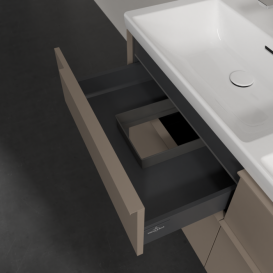 Тумба під раковину Villeroy & Boch Subway 3.0 127,2х57,6 см ДСП/алюміній тауп/монохром C568L2VM