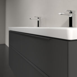 Тумба под раковину Villeroy & Boch Subway 3.0 127,2х57,6 см ДСП/алюминий графит/монохром C568L2VR