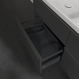 Тумба под раковину Villeroy & Boch Subway 3.0 127,2х57,6 см ДСП/алюминий графит/монохром C568L2VR