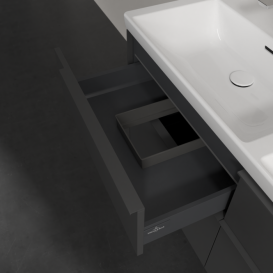 Тумба под раковину Villeroy & Boch Subway 3.0 127,2х57,6 см ДСП/алюминий графит/монохром C568L2VR
