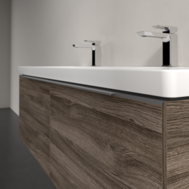 Тумба под раковину Villeroy & Boch Subway 3.0 127,2х42,9 см ДСП/алюминий дуб каменный C601L0RK