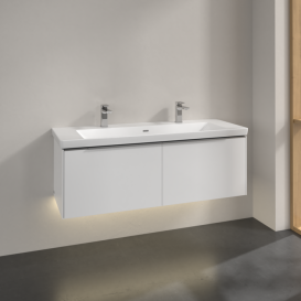 Тумба под раковину Villeroy & Boch Subway 3.0 127,2х42,9 см ДСП/алюминий бриллиантовый белый C601L0VE