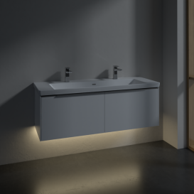 Тумба под раковину Villeroy & Boch Subway 3.0 127,2х42,9 см ДСП/алюминий бриллиантовый белый C601L0VE