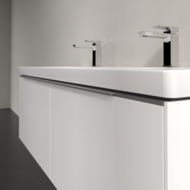 Тумба под раковину Villeroy & Boch Subway 3.0 127,2х42,9 см ДСП/алюминий бриллиантовый белый C601L0VE