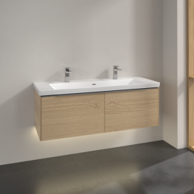 Тумба под раковину Villeroy & Boch Subway 3.0 127,2х42,9 см ДСП/алюминий дуб северный C601L0VJ