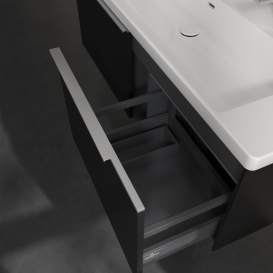 Тумба під раковину Villeroy & Boch Subway 3.0 127x42,9 см ДСП/алюміній чорний вулкан C601L0VL