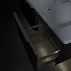 Тумба під раковину Villeroy & Boch Subway 3.0 127x42,9 см ДСП/алюміній чорний вулкан C601L0VL