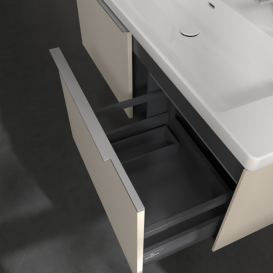 Тумба под раковину Villeroy & Boch Subway 3.0 127,2х42,9 см ДСП/алюминий серый кашемир C601L0VN