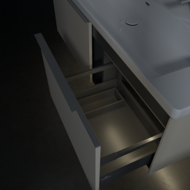 Тумба под раковину Villeroy & Boch Subway 3.0 127,2х42,9 см ДСП/алюминий серый кашемир C601L0VN