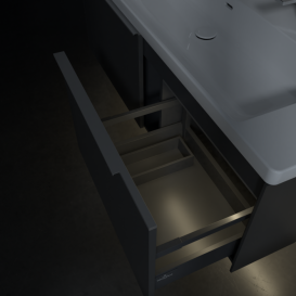 Тумба под раковину Villeroy & Boch Subway 3.0 127,2х42,9 см ДСП/алюминий графит C601L0VR