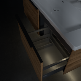 Тумба под раковину Villeroy & Boch Subway 3.0 127,2х42,9 см ДСП/алюминий дуб канзас/черный вулкан C601L1RH