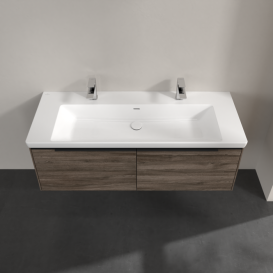 Тумба под раковину Villeroy & Boch Subway 3.0 127,2х42,9 см ДСП/алюминий дуб каменный/черный вулкан C601L1RK