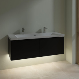 Тумба під раковину Villeroy & Boch Subway 3.0 127,2х42,9 см ДСП/алюміній чорний вулкан/чорний вулкан C601L1VL