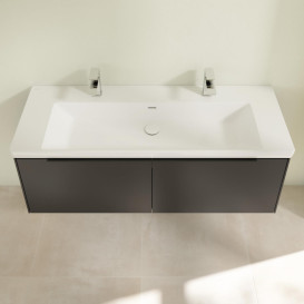 Тумба під раковину Villeroy & Boch Subway 3.0 127,2х42,9 см ДСП/алюміній чорний вулкан/чорний вулкан C601L1VL