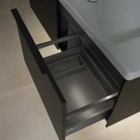 Тумба під раковину Villeroy & Boch Subway 3.0 127,2х42,9 см ДСП/алюміній чорний вулкан/чорний вулкан C601L1VL