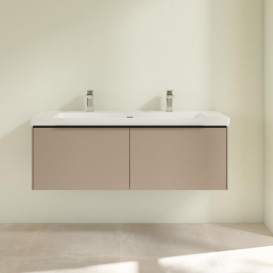 Тумба под раковину Villeroy & Boch Subway 3.0 127,2х42,9 см ДСП/алюминий тауп/черный вулкан C601L1VM