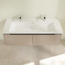 Тумба под раковину Villeroy & Boch Subway 3.0 127,2х42,9 см ДСП/алюминий тауп/черный вулкан C601L1VM