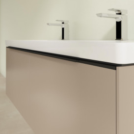 Тумба под раковину Villeroy & Boch Subway 3.0 127,2х42,9 см ДСП/алюминий тауп/черный вулкан C601L1VM