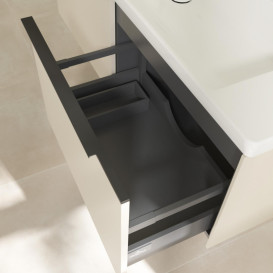 Тумба под раковину Villeroy & Boch Subway 3.0 127,2х42,9 см ДСП/алюминий серый кашемир/черный вулкан C601L1VN