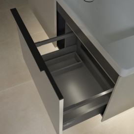 Тумба под раковину Villeroy & Boch Subway 3.0 127,2х42,9 см ДСП/алюминий серый кашемир/черный вулкан C601L1VN