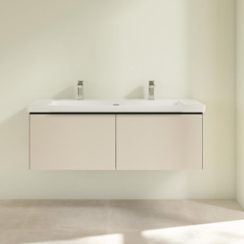 Тумба под раковину Villeroy & Boch Subway 3.0 127,2х42,9 см ДСП/алюминий серый кашемир/черный вулкан C601L1VN