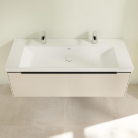 Тумба под раковину Villeroy & Boch Subway 3.0 127,2х42,9 см ДСП/алюминий серый кашемир/черный вулкан C601L1VN