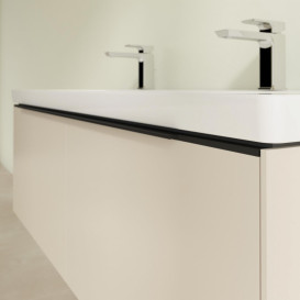 Тумба под раковину Villeroy & Boch Subway 3.0 127,2х42,9 см ДСП/алюминий серый кашемир/черный вулкан C601L1VN