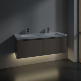 Тумба под раковину Villeroy & Boch Subway 3.0 127,2х42,9 см ДСП/алюминий тауп/монохром C601L2VM