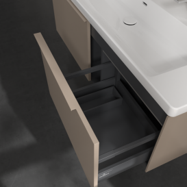 Тумба под раковину Villeroy & Boch Subway 3.0 127,2х42,9 см ДСП/алюминий тауп/монохром C601L2VM