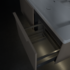 Тумба под раковину Villeroy & Boch Subway 3.0 127,2х42,9 см ДСП/алюминий тауп/монохром C601L2VM