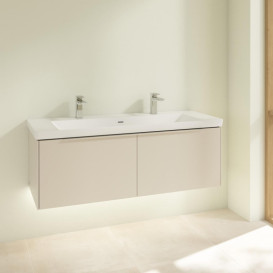 Тумба под раковину Villeroy & Boch Subway 3.0 127,2х42,9 см ДСП/алюминий серый кашемир/монохром C601L2VN