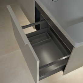 Тумба под раковину Villeroy & Boch Subway 3.0 127,2х42,9 см ДСП/алюминий серый кашемир/монохром C601L2VN