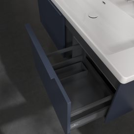Тумба под раковину Villeroy & Boch Subway 3.0 127,2х42,9 см ДСП/алюминий морской синий/монохром C601L2VQ