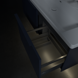 Тумба под раковину Villeroy & Boch Subway 3.0 127,2х42,9 см ДСП/алюминий морской синий/монохром C601L2VQ