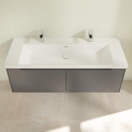 Тумба под раковину Villeroy & Boch Subway 3.0 127,2х42,9 см ДСП/алюминий графит/монохром C601L2VR