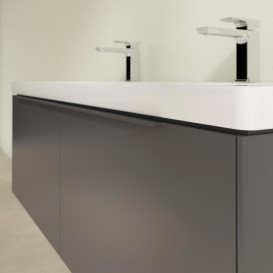 Тумба под раковину Villeroy & Boch Subway 3.0 127,2х42,9 см ДСП/алюминий графит/монохром C601L2VR