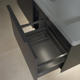Тумба под раковину Villeroy & Boch Subway 3.0 127,2х42,9 см ДСП/алюминий графит/монохром C601L2VR
