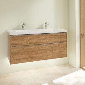 Тумба под раковину Villeroy & Boch Subway 3.0 127,2х57,6 см ДСП/алюминий дуб канзас C602L0RH