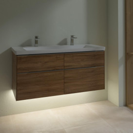 Тумба под раковину Villeroy & Boch Subway 3.0 127,2х57,6 см ДСП/алюминий дуб канзас C602L0RH