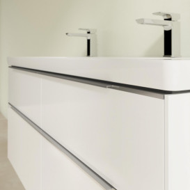 Тумба под раковину Villeroy & Boch Subway 3.0 127,2х57,6 см ДСП/алюминий белый бриллиант C602L0VE