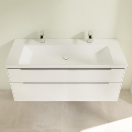 Тумба под раковину Villeroy & Boch Subway 3.0 127,2х57,6 см ДСП/алюминий чистый белый C602L0VF