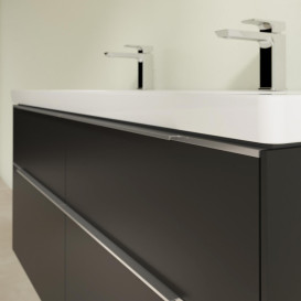 Тумба під раковину Villeroy & Boch Subway 3.0 127,2х57,6 см ДСП/алюміній чорний вулкан C602L0VL