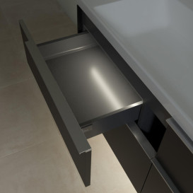 Тумба під раковину Villeroy & Boch Subway 3.0 127,2х57,6 см ДСП/алюміній чорний вулкан C602L0VL