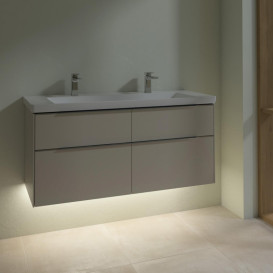 Тумба під раковину Villeroy & Boch Subway 3.0 127,2х57,6 см ДСП/алюміній сірий кашемир C602L0VN