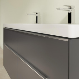 Тумба під раковину Villeroy & Boch Subway 3.0 127,2х57,6 см ДСП/алюміній графіт C602L0VR