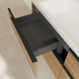 Тумба під раковину Villeroy & Boch Subway 3.0 127,2х57,6 см ДСП/алюміній дуб канзас/чорний вулкан C602L1RH