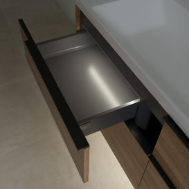 Тумба під раковину Villeroy & Boch Subway 3.0 127,2х57,6 см ДСП/алюміній дуб канзас/чорний вулкан C602L1RH